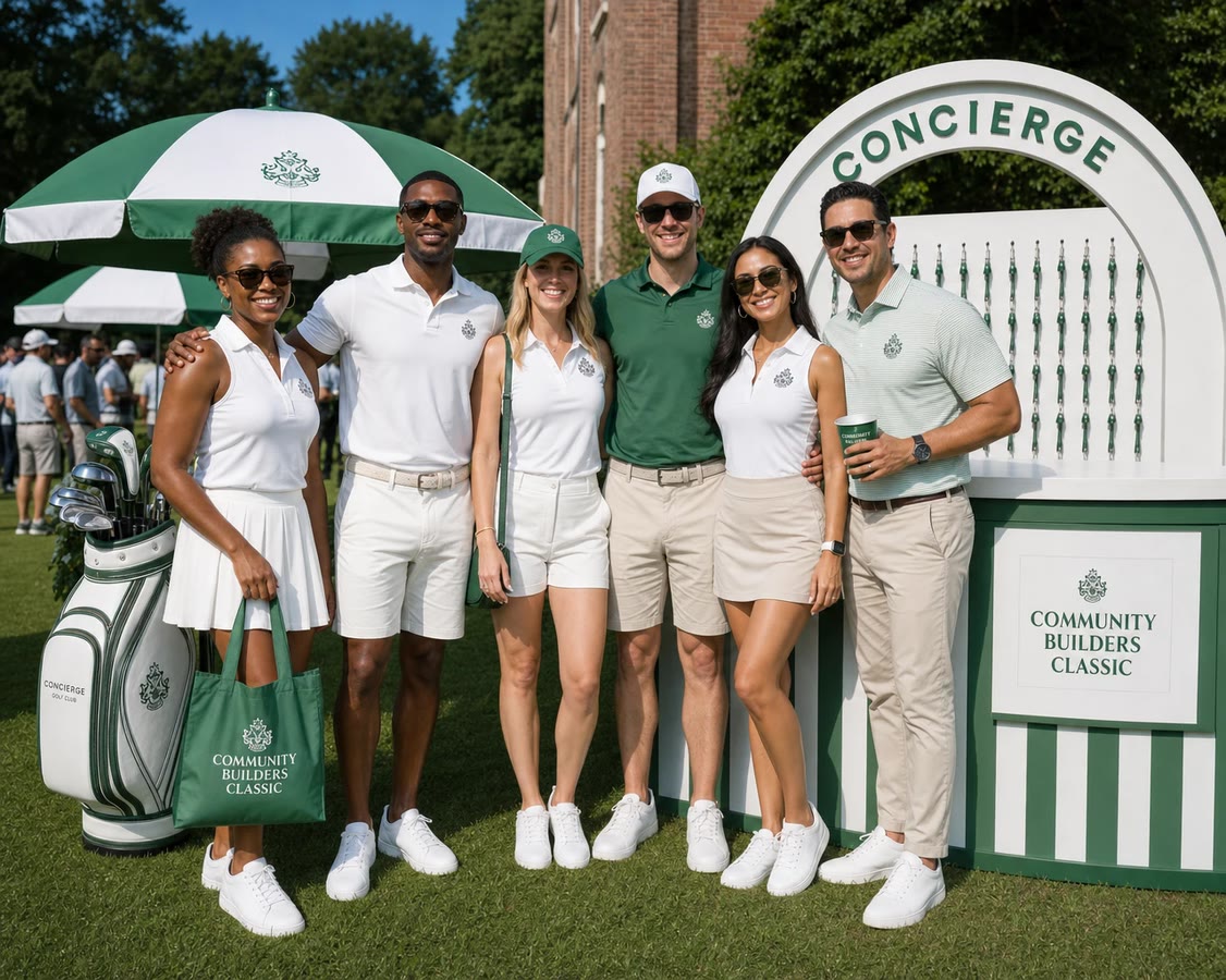 Guests gathered at the Community Builders Classic concierge booth